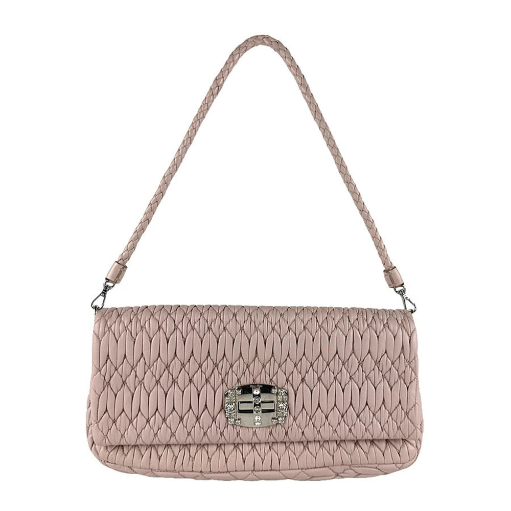Miu Miu handbag Matelasse Nappa crystal leather pink